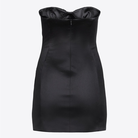 AREA EMBROIDERED CRYSTAL CUP DRAPED MINI BLACK DRESS sz 2 NWT - Picture 6 of 12